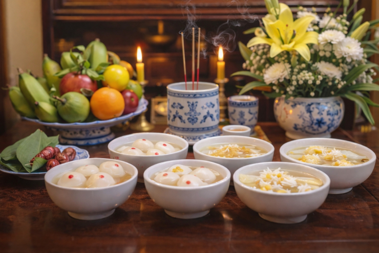 Bánh trôi và bánh chay mang ý nghĩa sâu sắc về sự tròn đầy và viên mãn trong cuộc sống. (ảnh minh hoạ: AI)