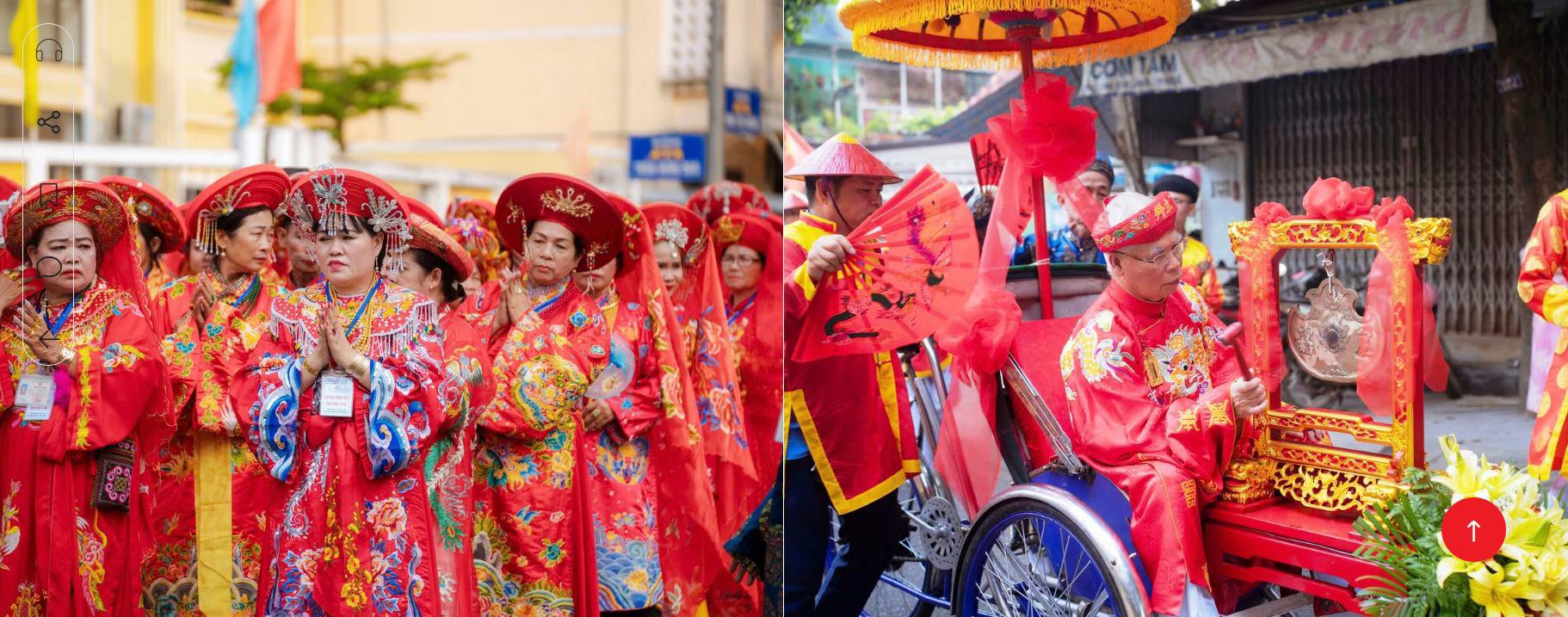 Trên quãng đường hơn 2 km, hàng trăm thánh đồng, đạo hữu trong trang phục truyền thống cùng cờ, trống, hương án tạo nên không gian lễ hội trang nghiêm nhưng rực rỡ sắc màu. Hai bên tuyến đường, đông đảo người dân và du khách theo dõi, chào đón, góp phần tạo nên bầu không khí lễ hội cộng đồng đặc trưng của xứ Huế.