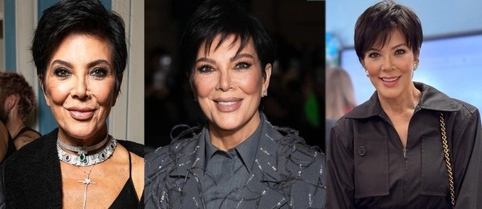 Diện mạo lão hóa ngược của bà Kris theo thời gian, lần lượt từ trái sang: năm 2023 - 2024 - 2025.