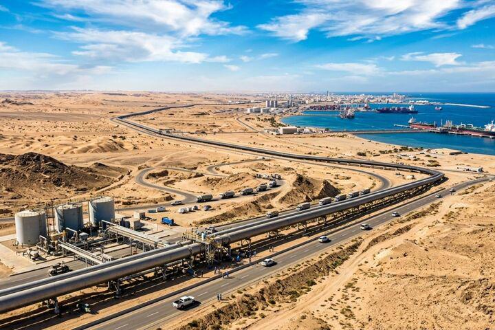 Đường ống dẫn dầu qua sa mạc. Ảnh CPG