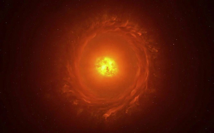 WOH G64 đã hóa thành thành một sao khổng lồ vàng, có thể sắp biến thành một siêu tân tinh rực sáng trên bầu trời Trái Đất - Ảnh minh họa: SCITECH DAILY