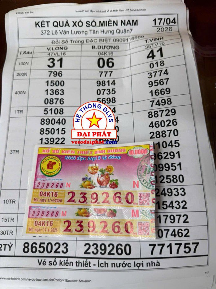 Hệ thống đại lý vé số Đại Phát liên tục bán trúng giải độc đắc