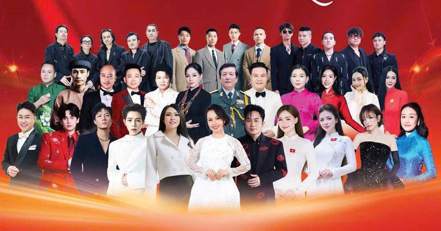Dàn nghệ sĩ hùng hậu tham gia chương trình.