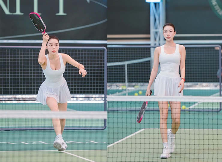 Hoa hậu làng gym Huyền Dior khoe vóc dáng nóng bỏng, tiết lộ lý do "nghiện" pickleball - 2