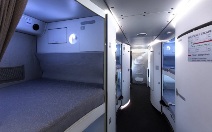 Khu vực nghỉ ngơi của phi hành đoàn trên máy bay Airbus A380. Ảnh: Telegraph