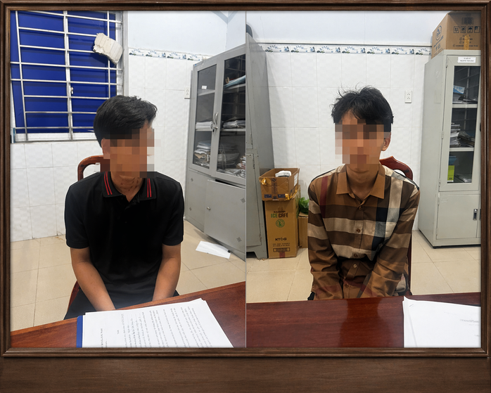 2 thanh niên tại cơ quan công an. Ảnh: C.A