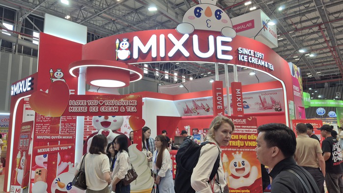 Mixue có gian hàng lớn tại Triển lãm Quốc tế ngành Lương thực Thực phẩm TPHCM - HCMC FOODEX vừa diễn ra giữa tháng 4-2026