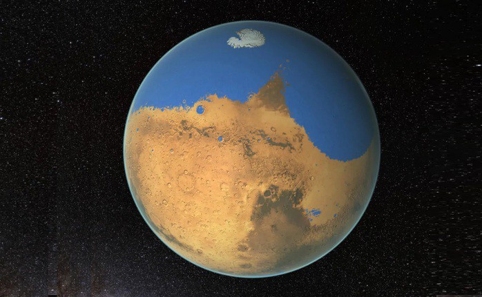 Hành tinh đỏ rất có thể từng có đại dương vài tỉ năm về trước - Ảnh đồ họa: NASA