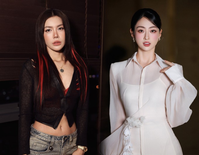 Minh Tú (trái) và Lương Thùy Linh.