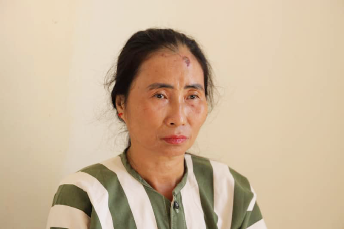 Mai Thị Nhớ tại cơ quan điều tra. Ảnh: Công an Tây Ninh