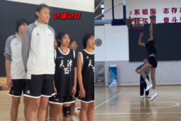 Nữ VĐV 14 tuổi cao 2m20, ghi điểm như máy khi chơi bóng rổ