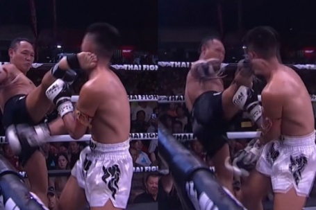 Huyền thoại Muay Saenchai tung đòn duy nhất hạ võ sĩ Trung Quốc trong 25 giây
