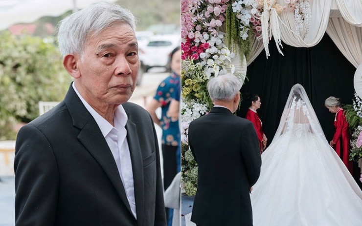 Ông nội Kim Ngân xúc động trong lễ cưới của cháu gái&nbsp;