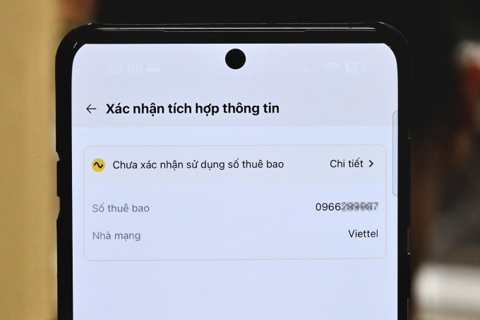 Yêu cầu xác nhận SIM chính chủ trên ứng dụng VNeID. Ảnh: Trọng Đạt