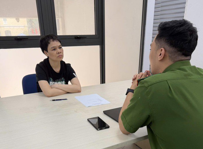Trần Thị Xuân Hương tại cơ quan điều tra. Ảnh: Công an Hà Nội