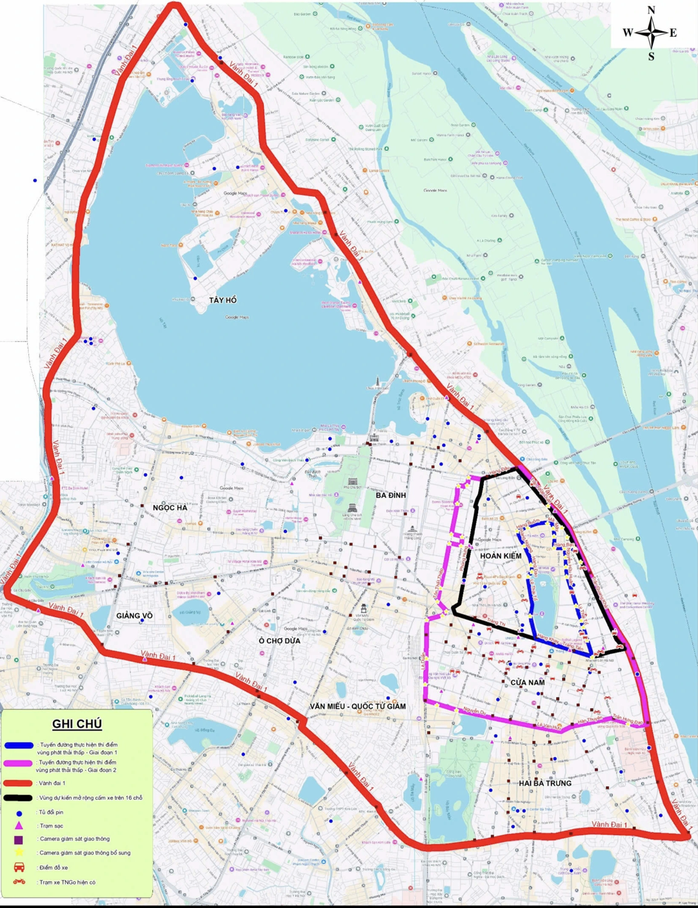 Giai đoạn 3 từ ngày 1-1-2028 trở đi, Hà Nội dự kiến triển khai vùng phát thải thấp toàn vùng vành đai 1. Ảnh: CTV