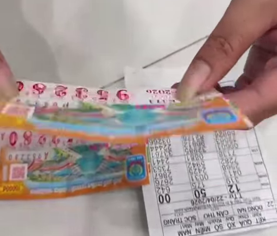 Giải độc đắc của vé số Sóc Trăng trúng tại tỉnh Tây Ninh. Ảnh: ĐLVS Trần Anh