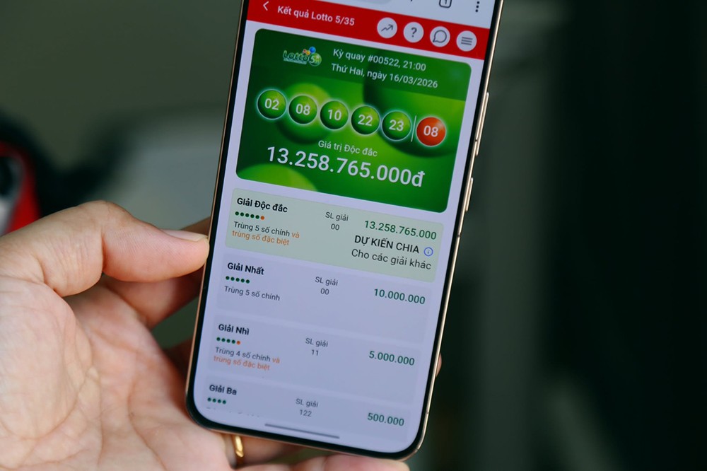 Giải Độc đắc của Lotto 5/35 có thể lệ “Chia giải”.