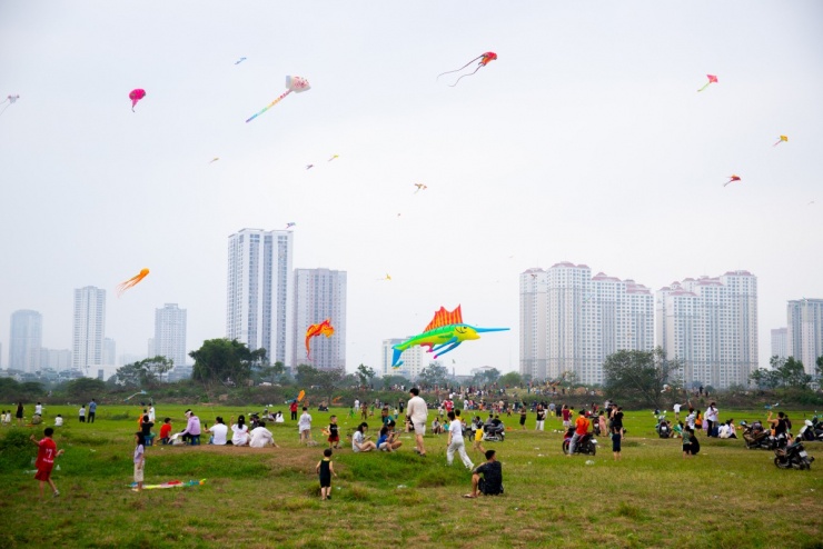 Hàng trăm người thả diều ở vùng ven Hà Nội - 1