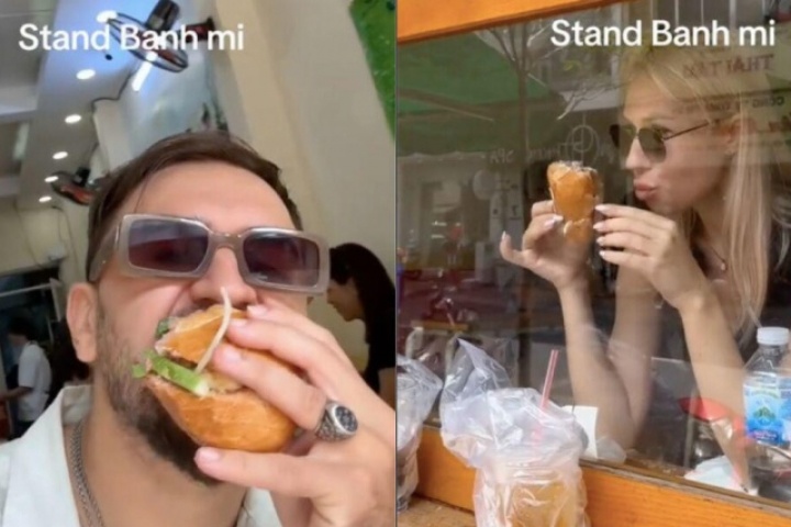 Khách Tây đua nhau 'tỏ tình' với bánh mỳ Việt với trend TikTok 'Stand Banh My'