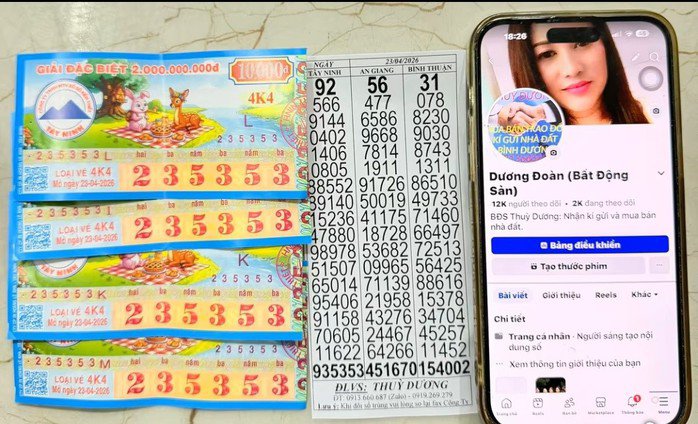 Giải độc đắc và giải an ủi của vé số Tây Ninh trúng tại TPHCM. Ảnh: ĐLVS Đại Phát, Thùy Dương