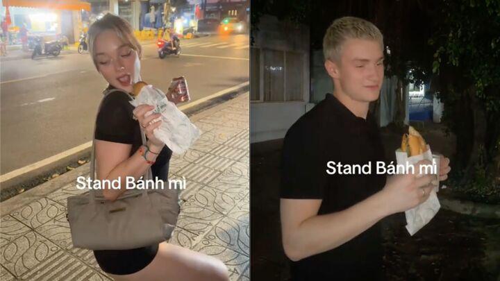Khách Tây đua nhau 'tỏ tình' với bánh mỳ Việt với trend TikTok 'Stand Banh My' - 1