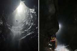 Phát hiện hang động mới ở Quảng Trị chứa thác nước lạ, 'khó nhất 36 năm thám hiểm'