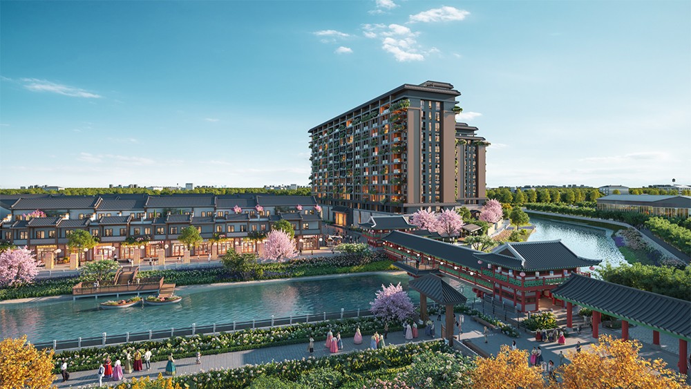 Kiến trúc mang đậm nét xứ sở Kim Chi tại Lynn Times Onsen Retreat Hưng Yên.