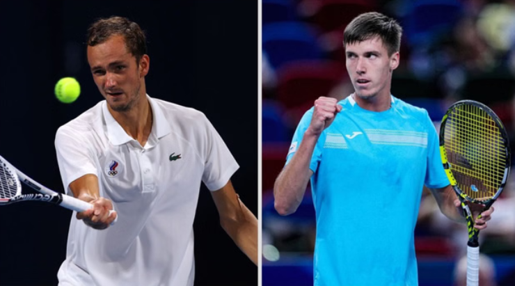 Medvedev (bên trái) có thể vất vả trước&nbsp;Marozsan (bên phải)