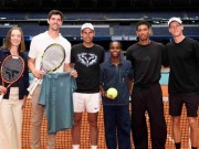 Bellingham bắt cặp Sinner đấu tennis với Nadal & Courtois, "ông trùm" Perez làm trọng tài