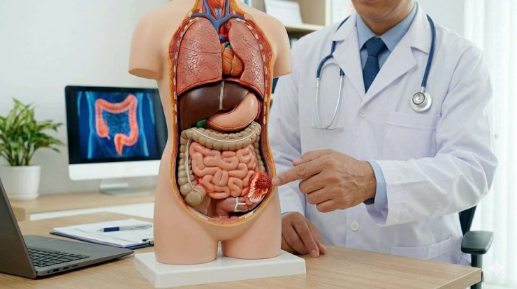 Tỷ lệ tử vong do ung thư đại trực tràng đang gia tăng ở người trẻ: Nhóm không học đại học chịu ảnh hưởng nặng nề. Ảnh: AI