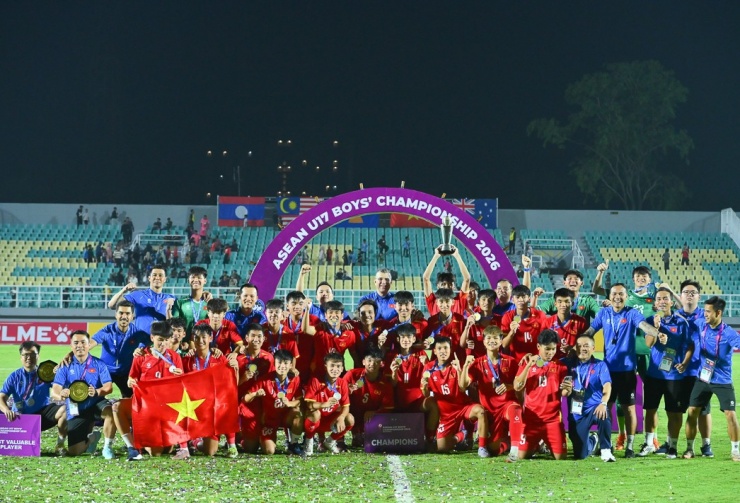 U17 Việt Nam vô địch giải U17 Đông Nam Á 2026. (Ảnh: VFF)