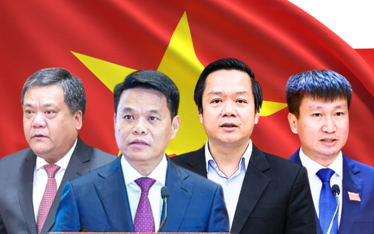 Từ trái qua, ông Trần Phong - Bí thư Tỉnh ủy Khánh Hòa, ông&nbsp;Lê Ngọc Châu -&nbsp;Bí thư Thành ủy Hải Phòng, ông&nbsp;Phạm Quang Ngọc -&nbsp;Bí thư Tỉnh ủy Hưng Yên và ông&nbsp;Trần Huy Tuấn -&nbsp;Bí thư Tỉnh ủy Ninh Bình. Ảnh: Q.N