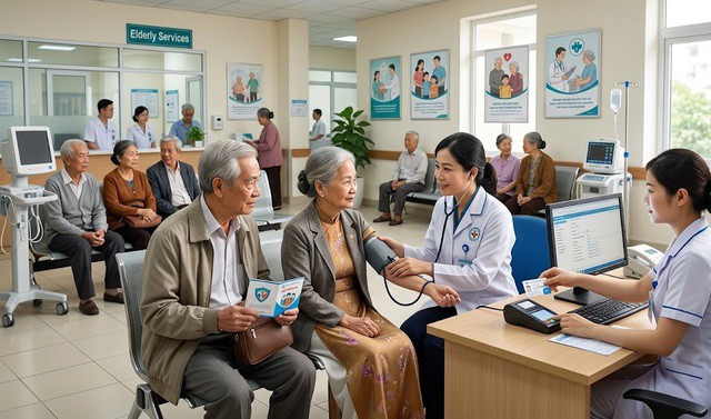 Người cao tuổi khám bệnh tại bệnh viện – nhóm đối tượng được mở rộng quyền lợi BHYT từ 2026 - Hình minh họa