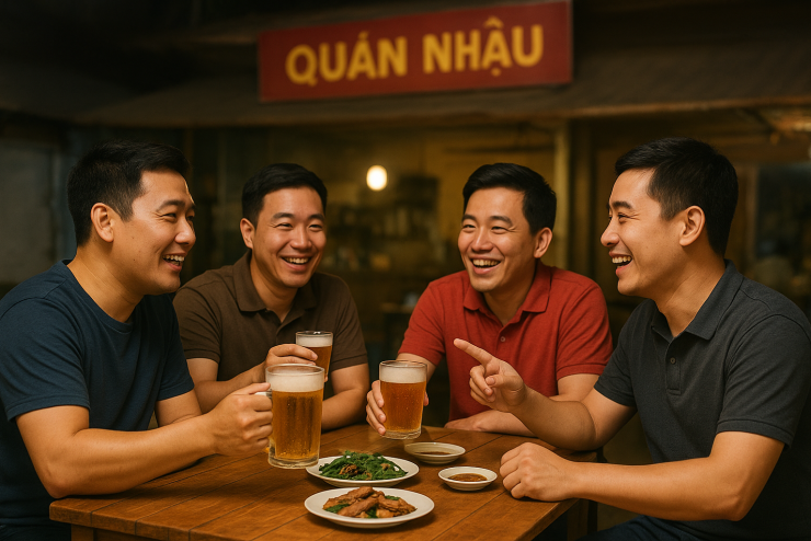 Nhiều người quan niệm những ngày nắng nóng uống bia sẽ giúp cơ thể hạ nhiệt, tuy nhiên, bác sĩ khẳng định thói quen này không những hại cơ thể mà còn có thể làm cơ thể mất nước và tăng gánh nặng cho gan. Ảnh: AI