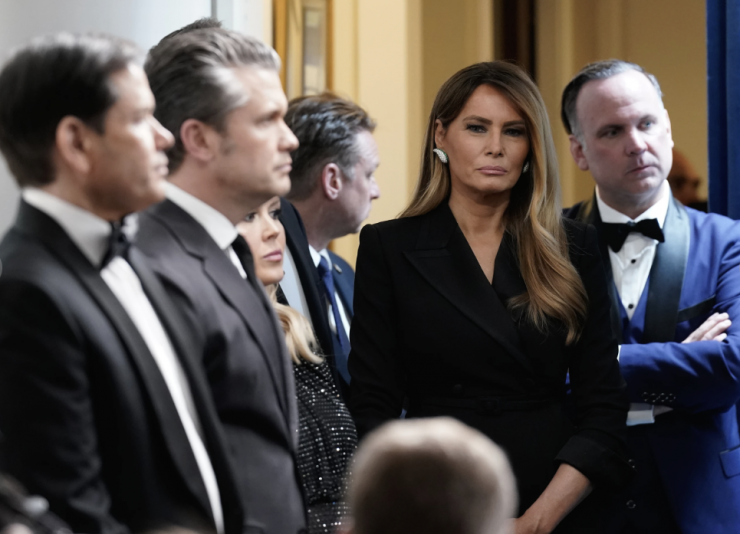 Đệ nhất phu nhân tại buổi họp báo. Ảnh: AP