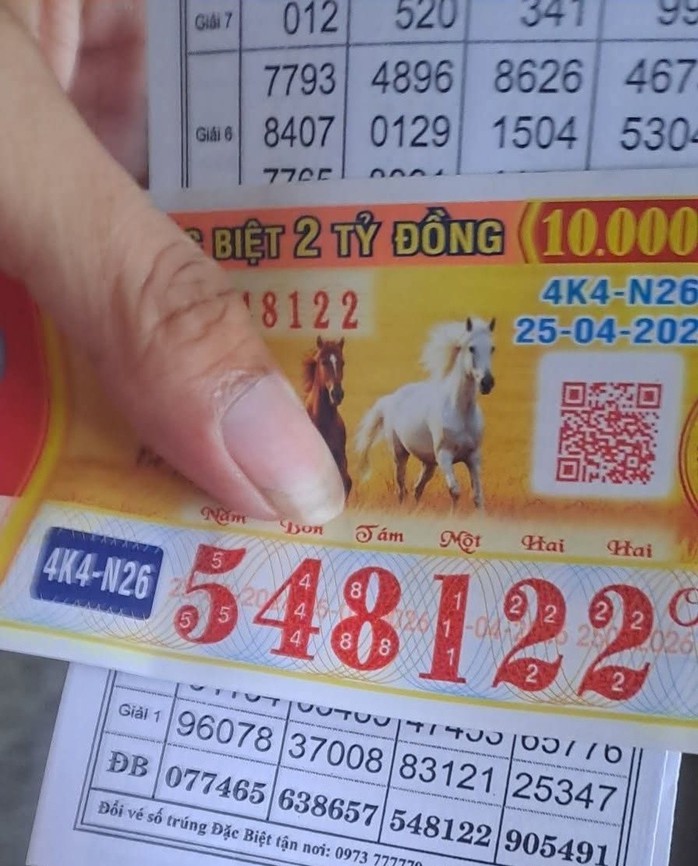 Giải độc đắc của vé số Bình Phước cũng trúng tại tỉnh Tây Ninh. Ảnh: ĐLVS Thành Phát