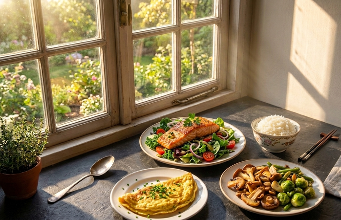 Vitamin D từ ánh nắng và một số thực phẩm có thể góp phần giúp phòng ngừa tiểu đường - Minh họa AI: Thu Anh