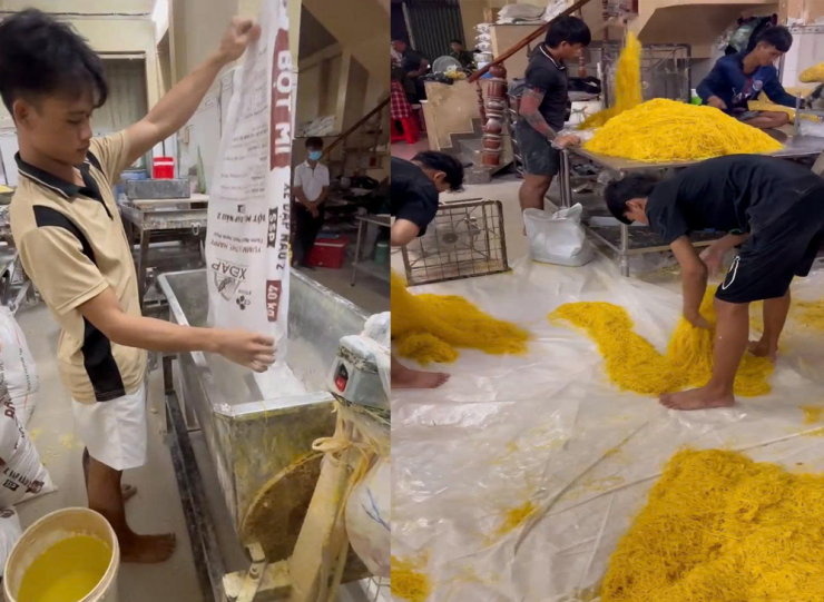 Cơ sở sản xuất mì tươi không đảm bảo vệ sinh. Ảnh: CACC