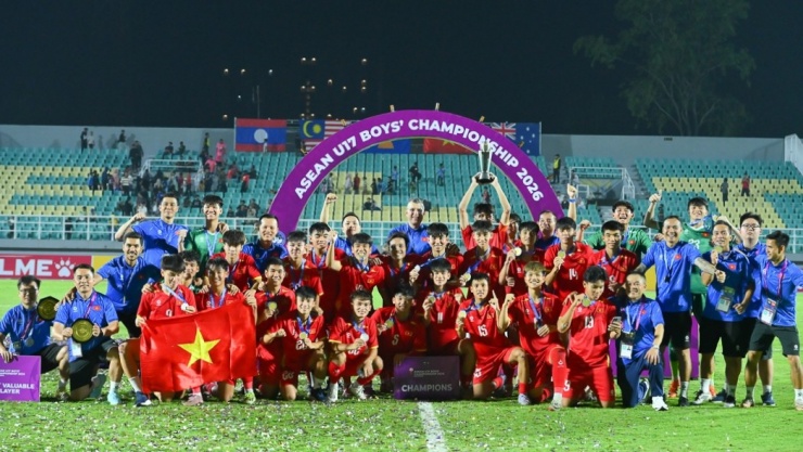 U17 Việt Nam vừa vô địch giải U17 Đông Nam Á 2026 (Ảnh: VFF)