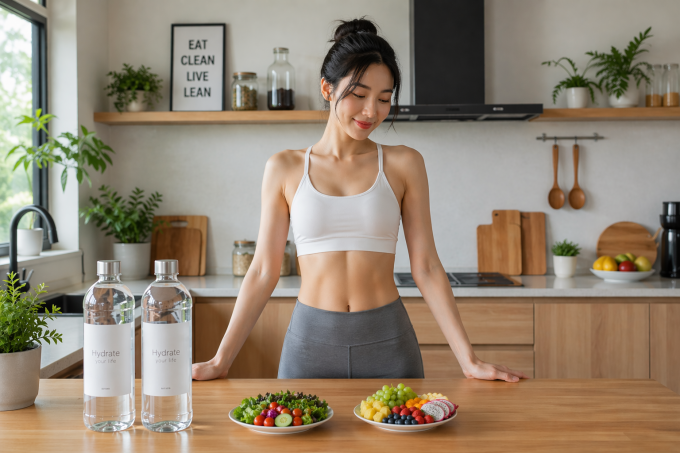 Phương pháp 2-2-2 giúp bạn dễ ghi nhớ ba mục tiêu cơ bản cần hoàn thành trong ngày: 2 chai nước lọc lớn, 2 khẩu phần trái cây và rau xanh, 2 lần đi bộ.
