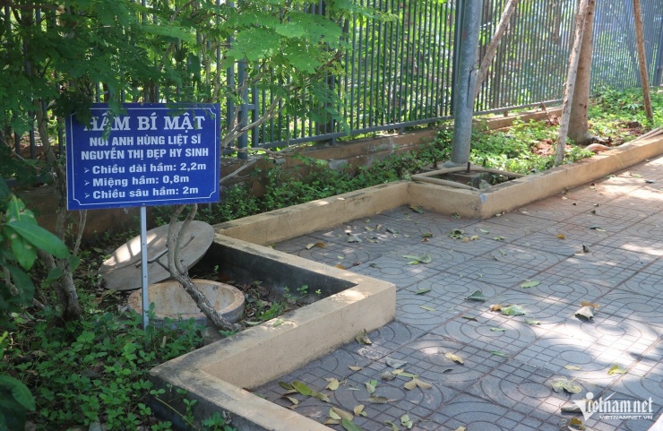 Căn hầm bí mật nơi nữ anh hùng Nguyễn Thị Đẹp ẩn náu để hoạt động cách mạng và hy sinh. Ảnh: Quang Hưng