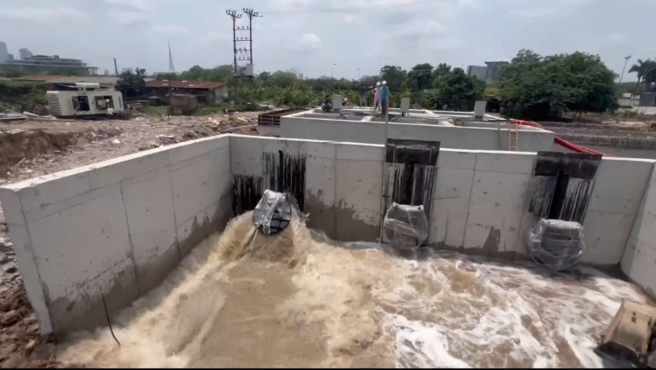 Trạm bơm Cầu Ngà 1 có 3 tổ bơm với tổng công suất 6m3/s.