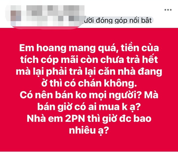 Nhiều cư dân Linh Đàm có ý định bán nhà để hạn chế thiệt hại. (Ảnh: Facebook)