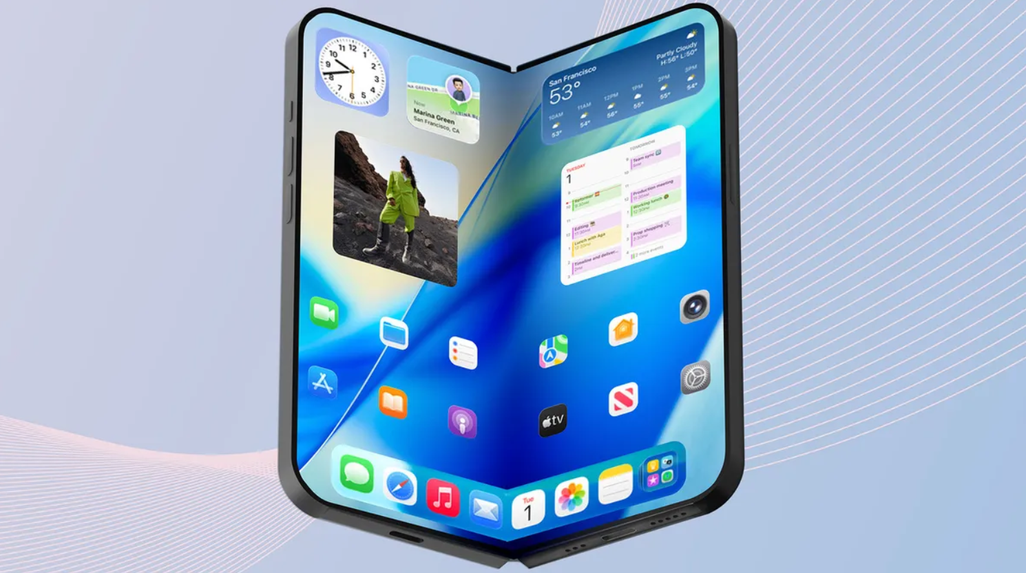 Ảnh concept iPhone màn hình gập.