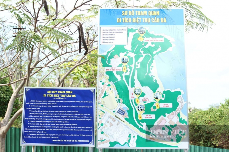 Sơ đồ tham quan di tích Lầu Bảo Đại Nha Trang, Khánh Hòa giúp cho người dân và du khách khi đến đây dễ dàng đi lại. Ảnh: C.T
