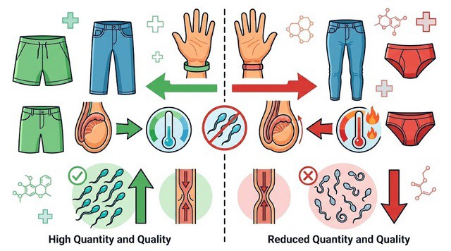 Mặc quần chật lâu ngày có thể làm giảm chất lượng và số lượng tinh trùng