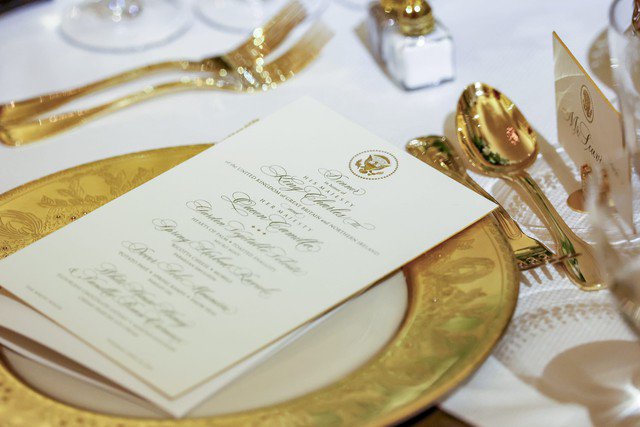 Một tờ thực đơn tại quốc yến chiêu đãi Hoàng gia Anh tại Nhà Trắng của Tổng thống Trump. Ảnh: Chris Jackson/Getty Images