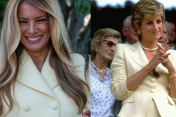 Melania Trump diện suit vàng bơ gợi nhớ Công nương Diana