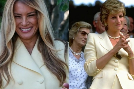 Melania Trump diện suit vàng bơ gợi nhớ Công nương Diana